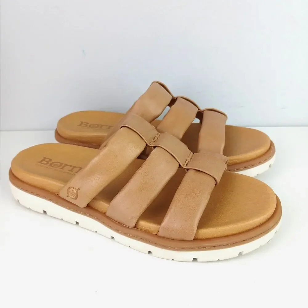 Born Women's SZ 8 Daisy Sandals Light Brown Sublimely Soft Padded Uppers
